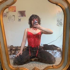 Vintage 80s VICTORIA SECRET lace up corset